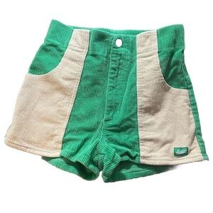 Hammies Green And Cream Corduroy Shorts Surfing Size 28 Women’s